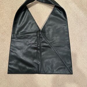 Black faux Leather Tote Bag
